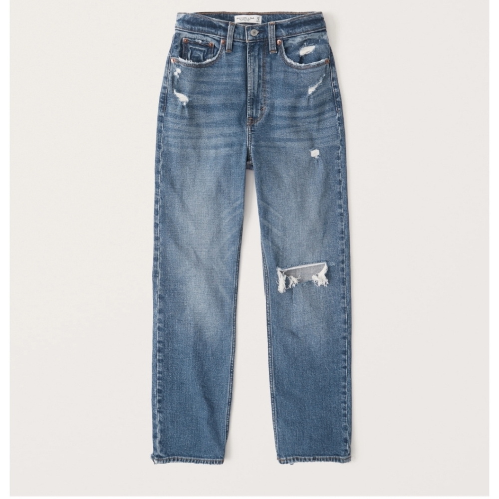 A&F Curve Love Ultra High Rise Straight Jeans